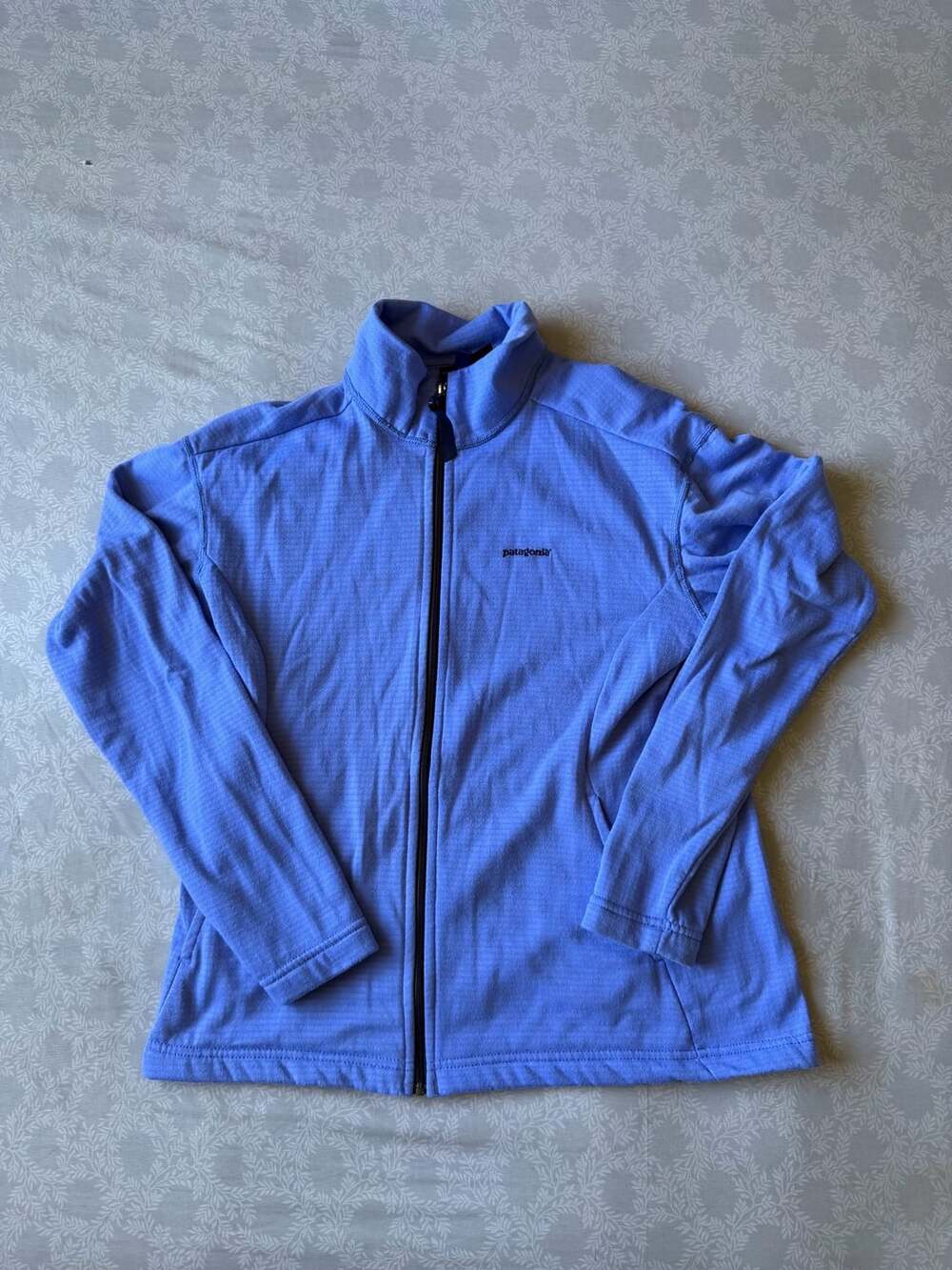 Patagonia Synchilla Micro D Full Zip Fleece Jacket Women's Size L PeriwinkleBlue